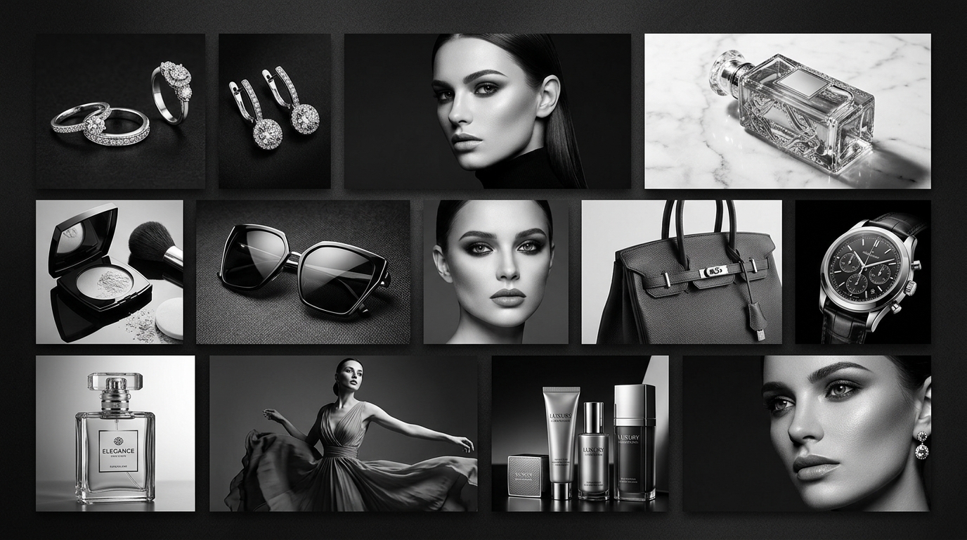 High-End Product & Beauty Retouching Collage Grid